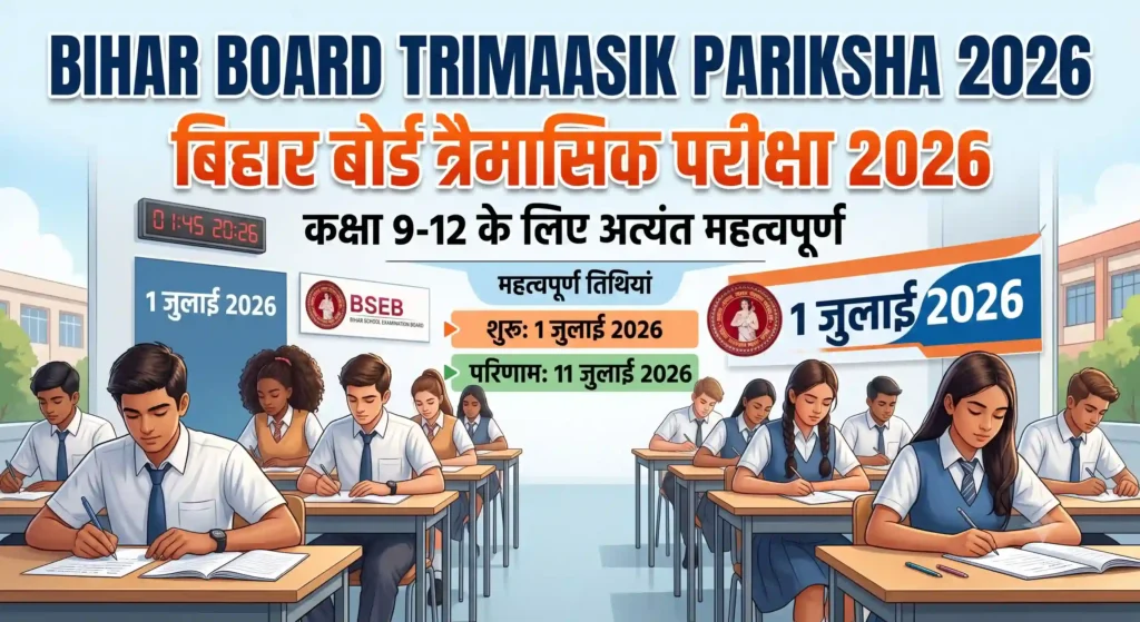 Bihar Board Trimaasik Pariksha 2026: 1 जुलाई से शुरू, जानें टाइमटेबल और परिणाम की पूरी जानकारी