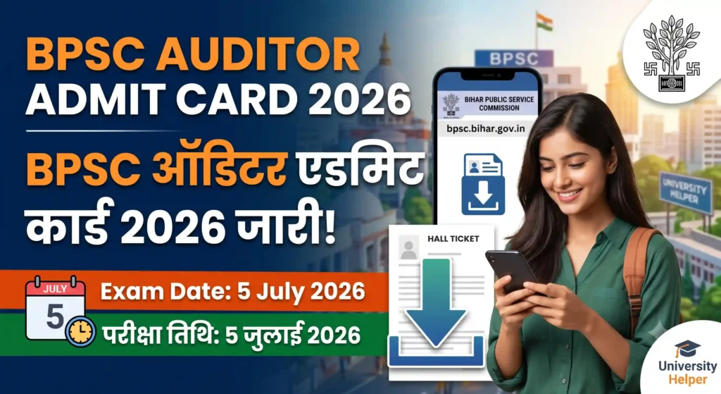 BPSC Auditor Admit Card 2026 Released : 5 July Exam, Hall Ticket Download Karein