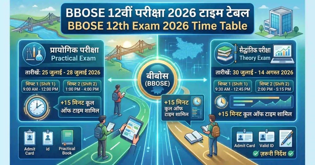 BBOSE 12th Exam 2026: 30 जुलाई से परीक्षा, 14 अगस्त तक चलेगी